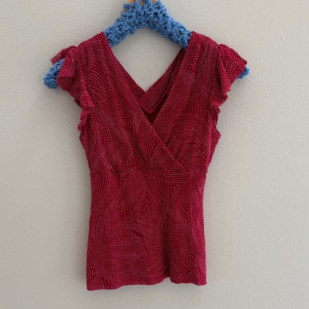 The Limited Red Textured Blouse